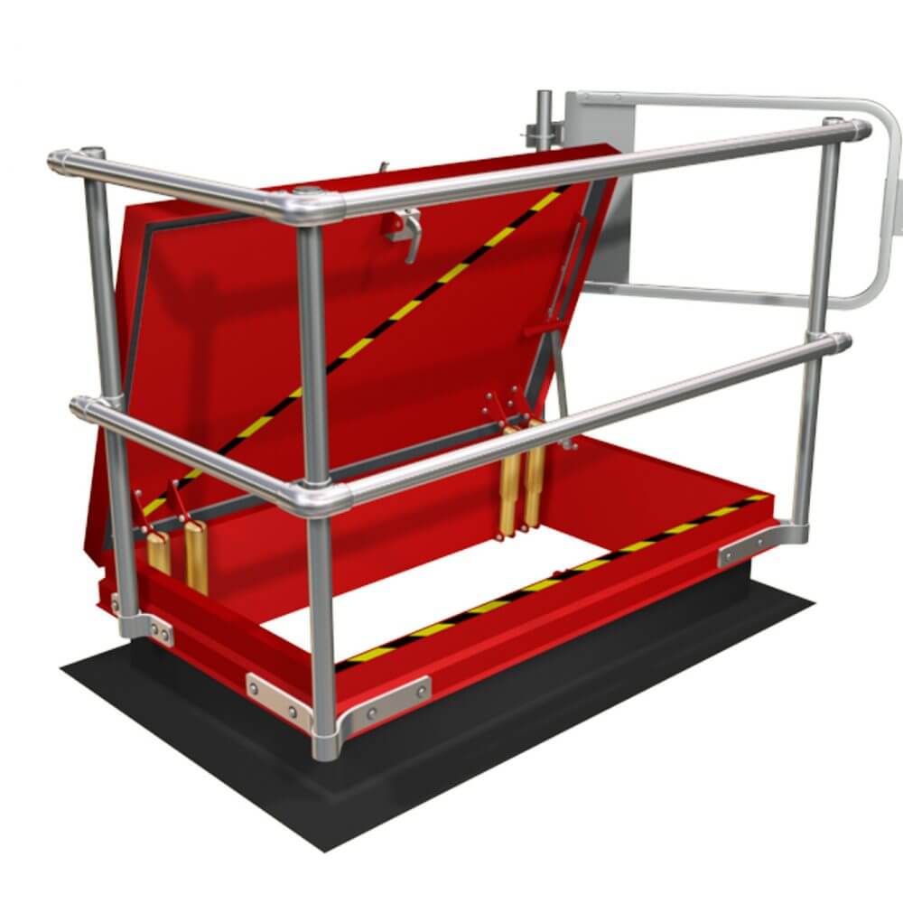 Roof Edge Railings Rooftop Hatch Railings Fall Protection Line